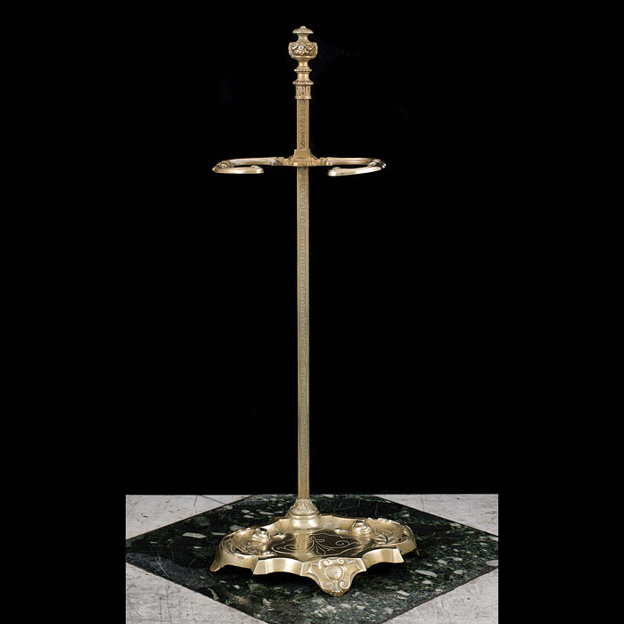 An Ornate Brass Victorian Fire Tool Stand