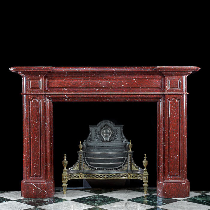  A Griotte Rouge Marble Victorian Fireplace