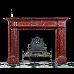  A Griotte Rouge Marble Victorian Fireplace