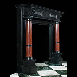  A Belgian Black Marble Antique Fireplace