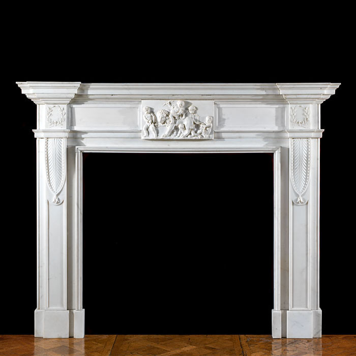 A Fine Statuary Marble Georgian Fireplace