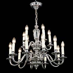 Large Regency Style Nickel Plated Chandelier