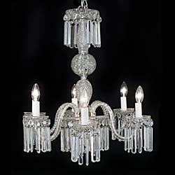  A Regency style six branch cut glass antique chandelier   