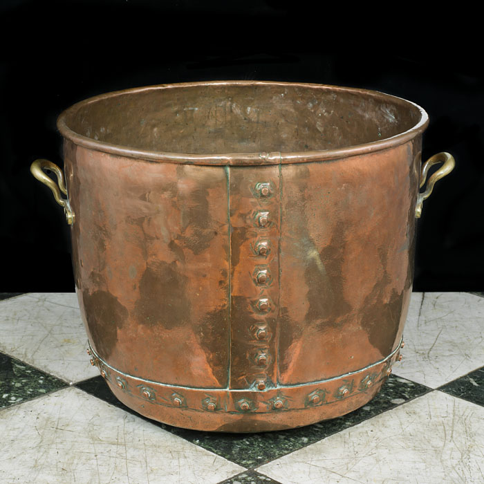 A large and fine Victorian antique copper log bin    