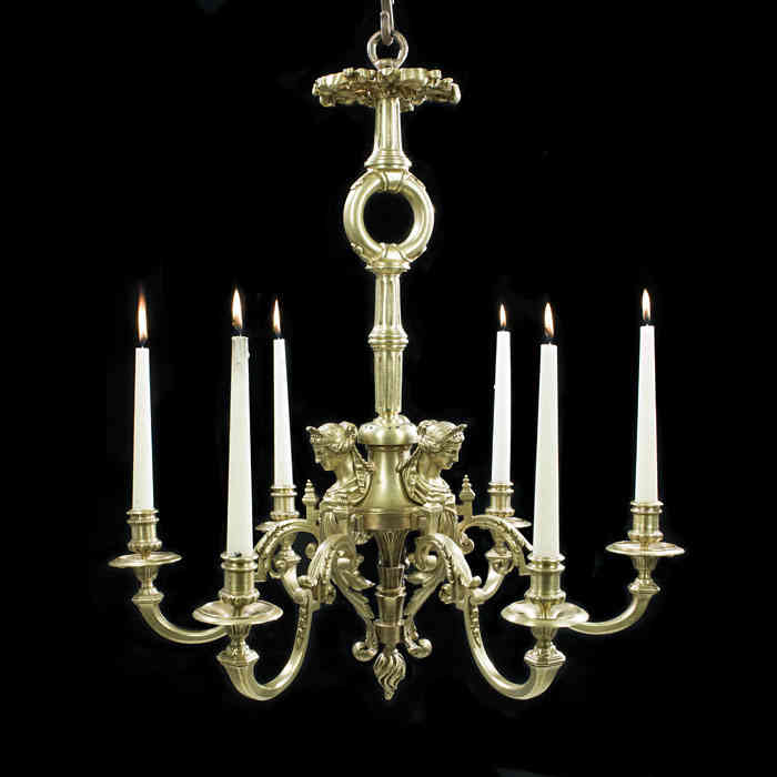 A Gilt Brass Regency Style Chandelier