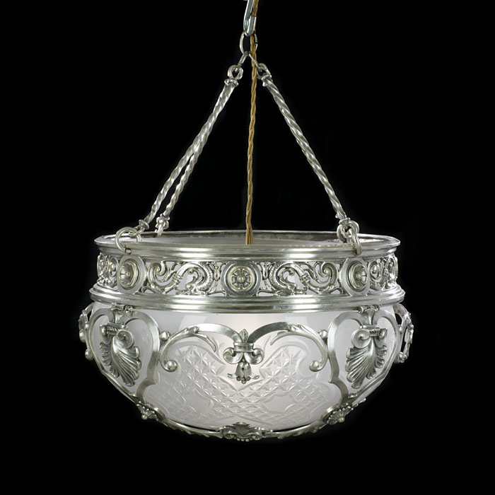 A Fine Edwardian Silver Plated Ceiling Light