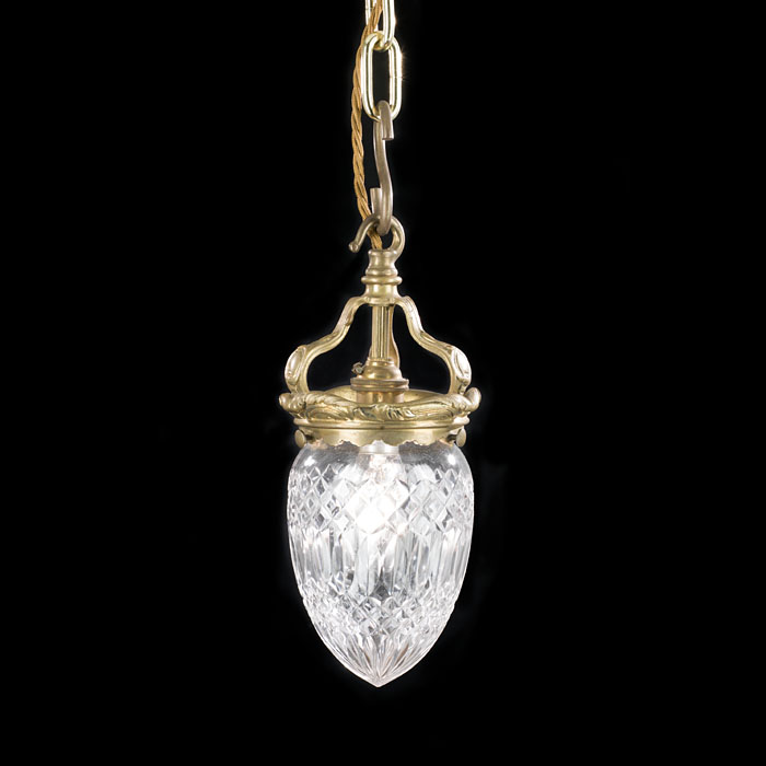 Cut Glass Small Edwardian Pendant Hall Light