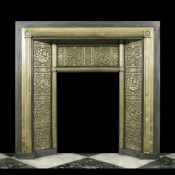 A Brass & Iron Victorian Fireplace Insert