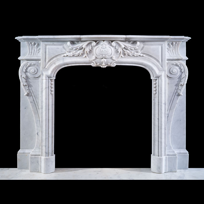 Fine Belgian Fireplace in Carrara Marble 