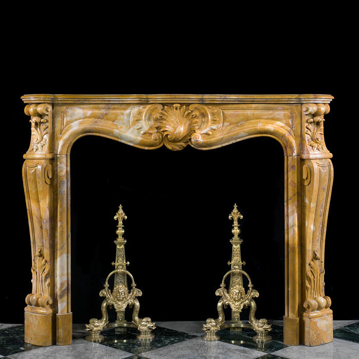 A Sienna Marble Louis XV Fire Surround