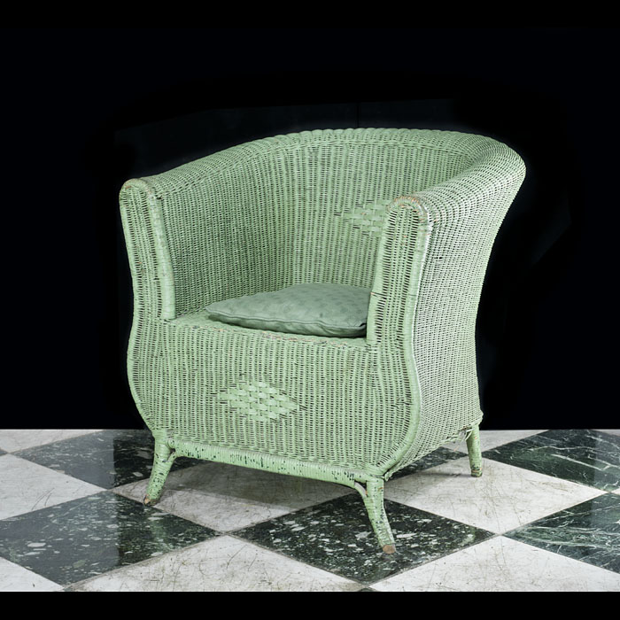 A comfortable Art Deco wicker armchair