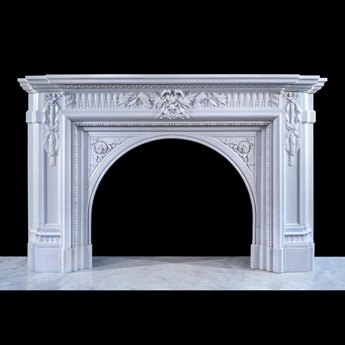 Large Belgian Laurel Arched Chimneypiece 