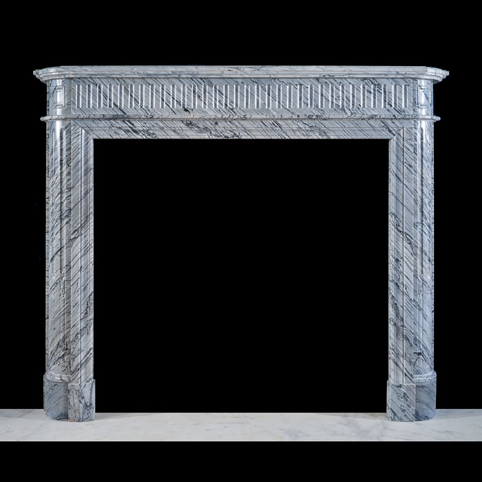 Bardiglio Fiorito Louis XVI Fireplace 
