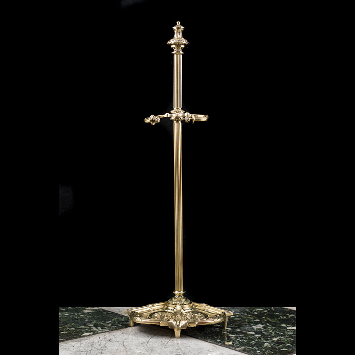 A Neoclassical style brass fire tool stand