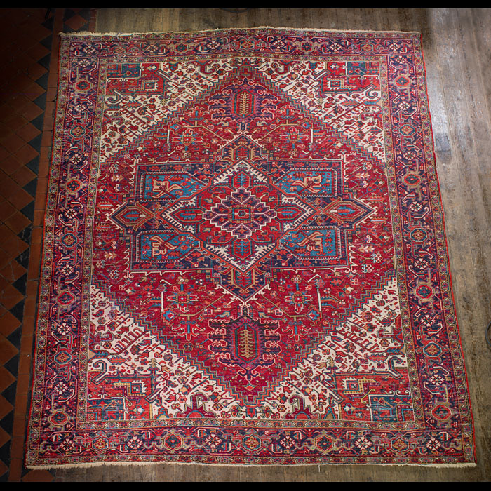 A large traditional Persian Heriz  carpet