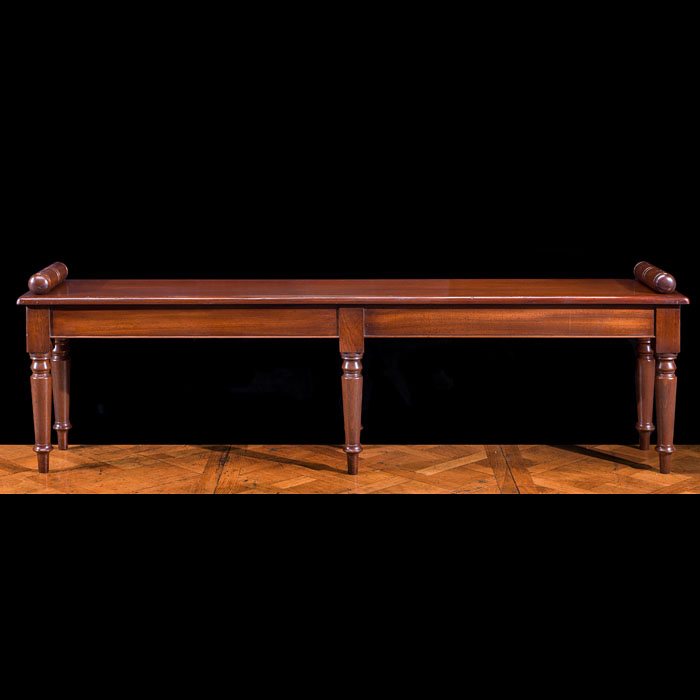 A Regency style mahogany window or hall seat