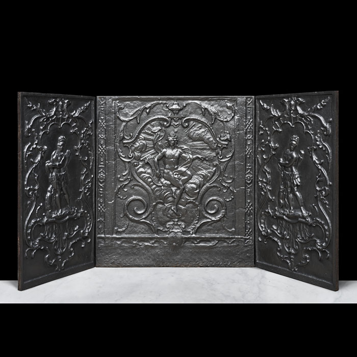 French Cast Iron Fireplace Panels 