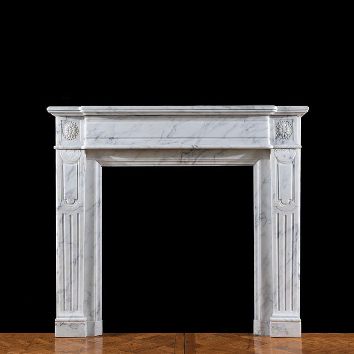 A Carrara Marble Louis XVI fire surround