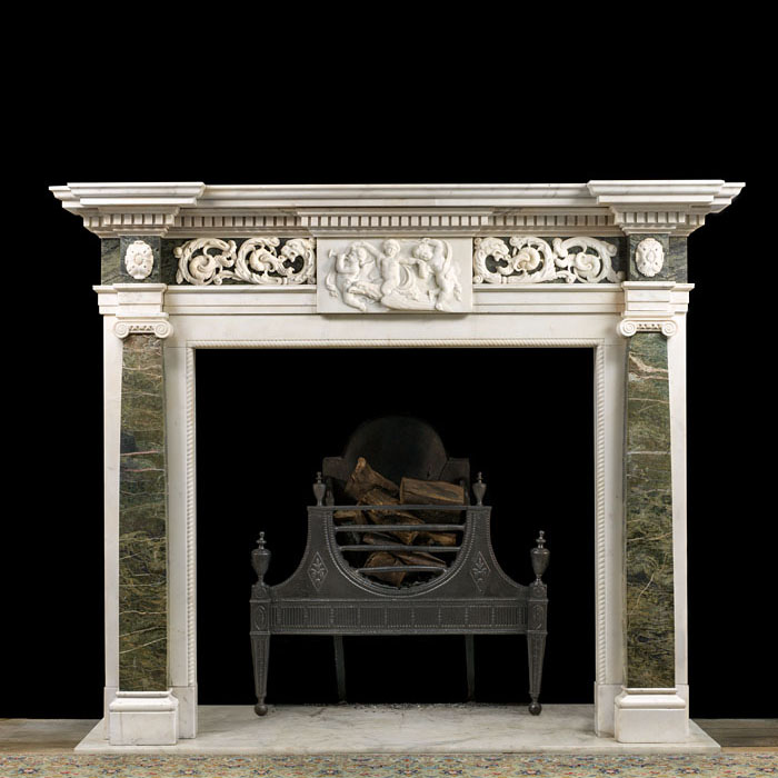 A Neoclassical Statuary marble chimneypiece