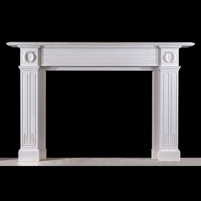 Large Regency Statuary Marble Fireplace 