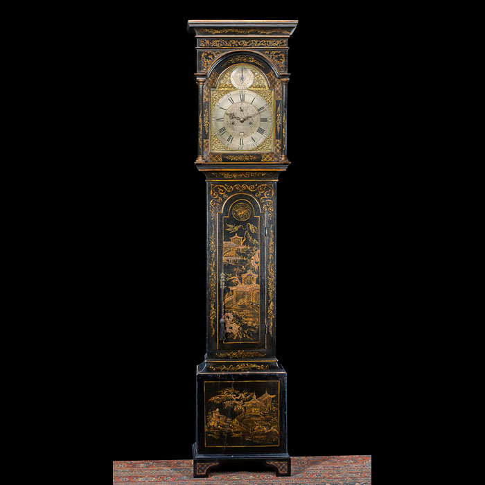  A Chinoiserie Lacquered Longcase Clock 

