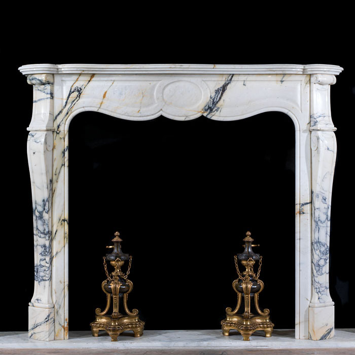 Louis XV Pavonazzo Marble Fireplace 