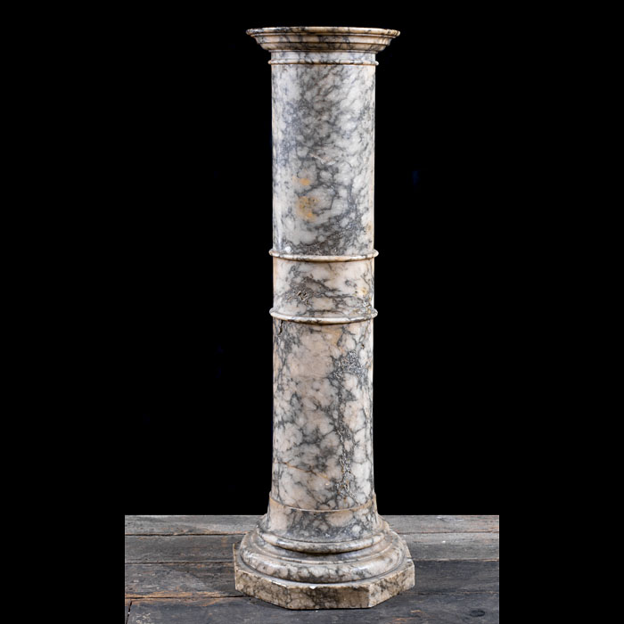  An Elegant Variegated Marble Pedestal 