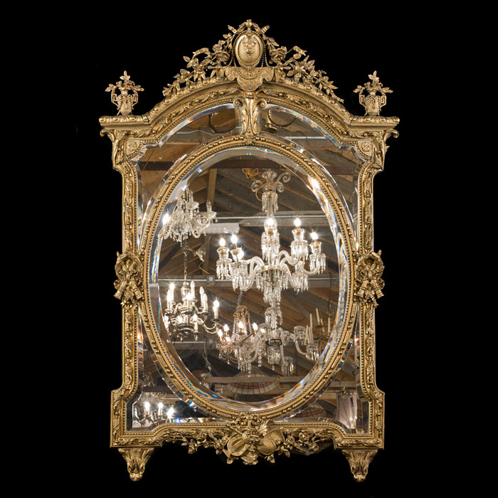  A Large Ornate French Gilt Wall Mirror 