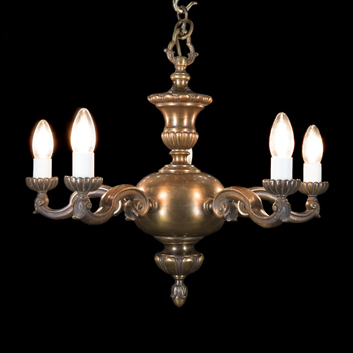 Dutch Style Bronzed Chandelier 