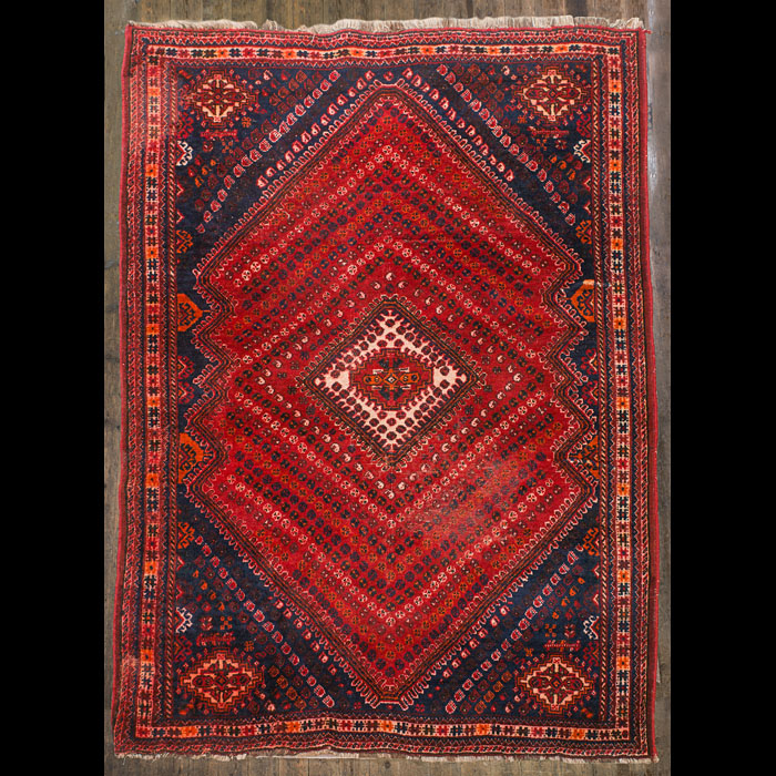 Vibrant Persian Ashfar Carpet 