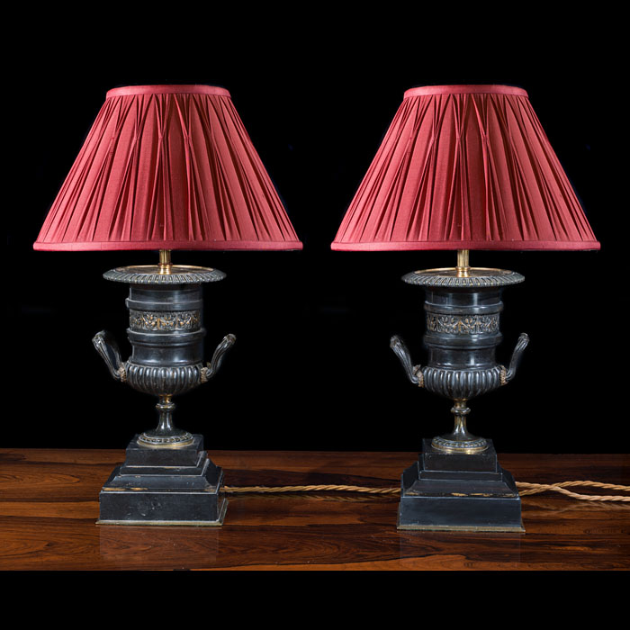  Regency Bronze Urn Table Lamps 