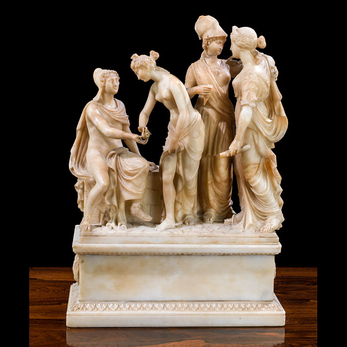 Large Alabaster Group of Judgement of Paris 