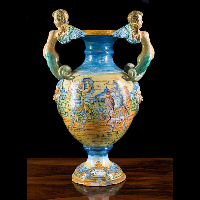 Cantagalli Hand Painted Maiolica Vase 