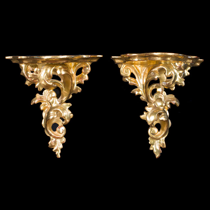  Pair of Gilt Florentine Wall Brackets 