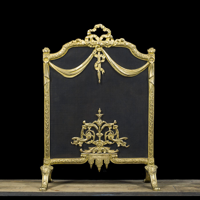  Gilt Bronze French Louis XVI Firescreen 