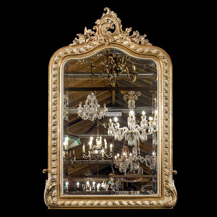  French Parcel-Gilt Rococo Mirror 