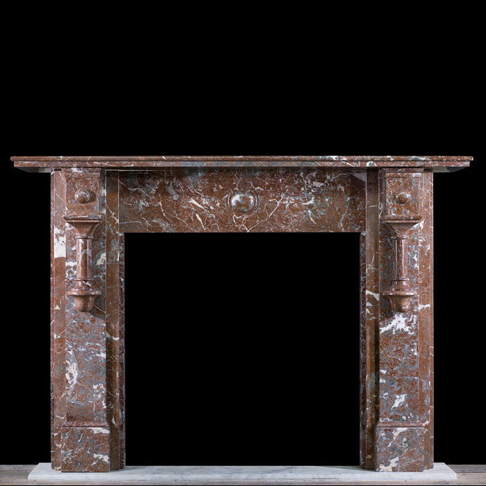 Gothic Revival Languedoc Marble Fireplace 