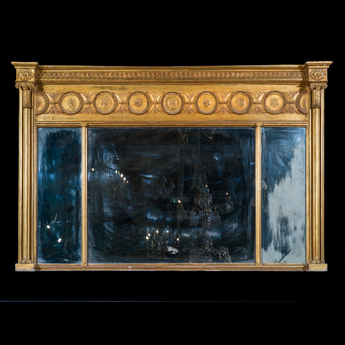 Neoclassical Regency Gilt Gesso Overmantel 