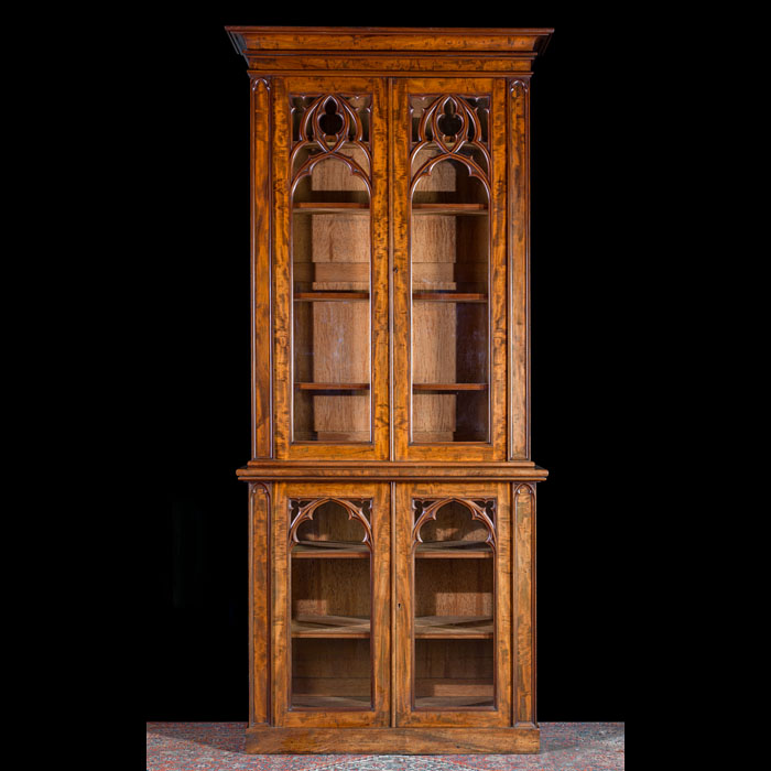  Fine Gothic Revival Glazed Bookcase 