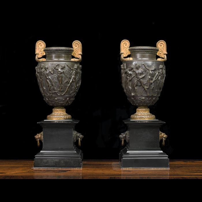 Pair of Bronze Grand Tour Townley Vases 