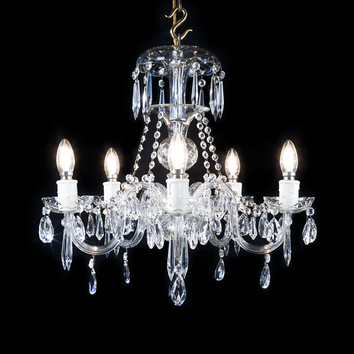 Small and Charming Cut Glass Chandelier 