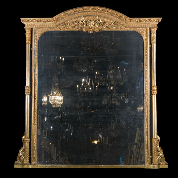  Large Columned Victorian Gilt Mirror 