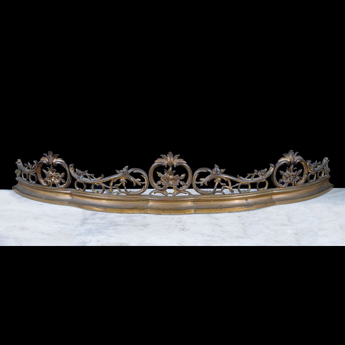 French Rococo Gilt Brass Convex Fender 