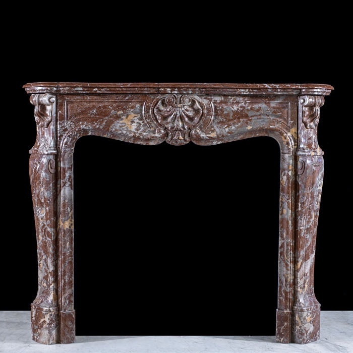  Louis XV Rococo Marble Fireplace 
