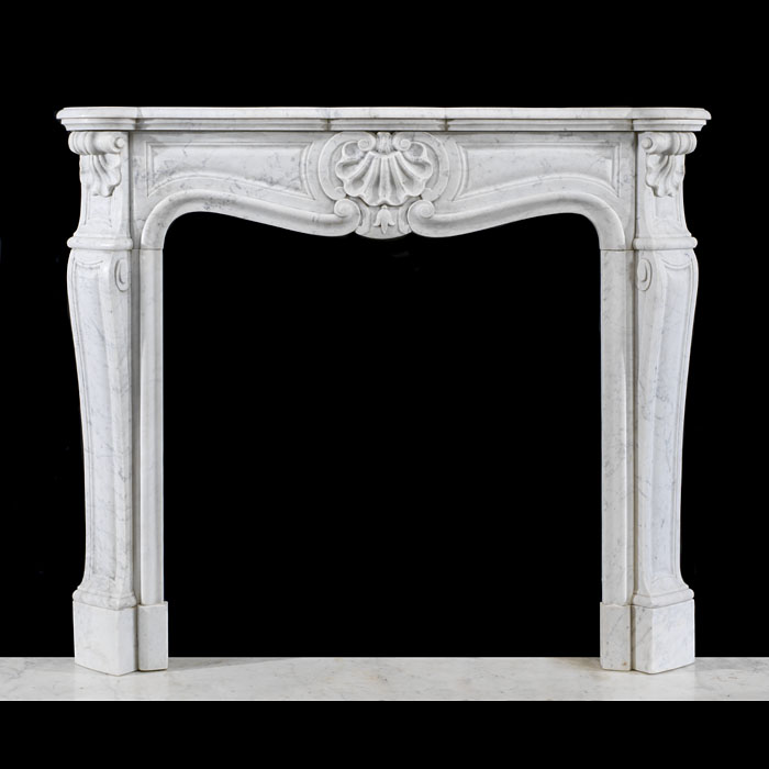  Small French Rococo Carrara Fireplace 
