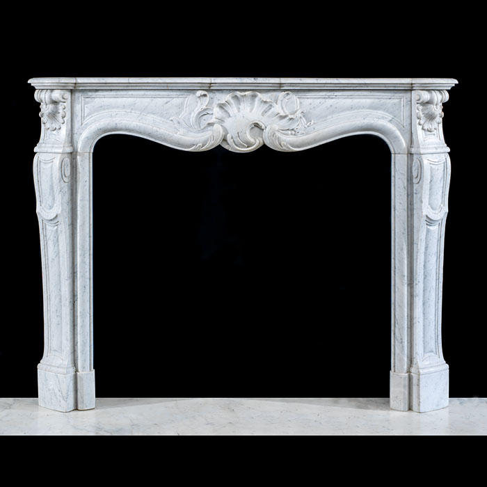 Elegant Rococo Carrara Marble Chimneypiece 