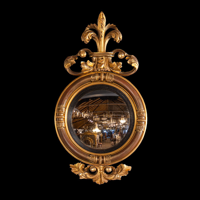  Regency Parcel Gilt Convex Mirror 