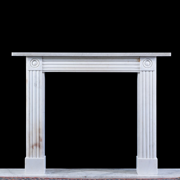  Regency Bullseye Marble Fireplace 