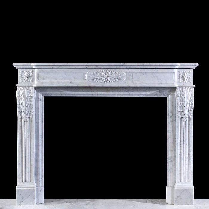 Louis XVI Carrara Marble Fireplace Surround 