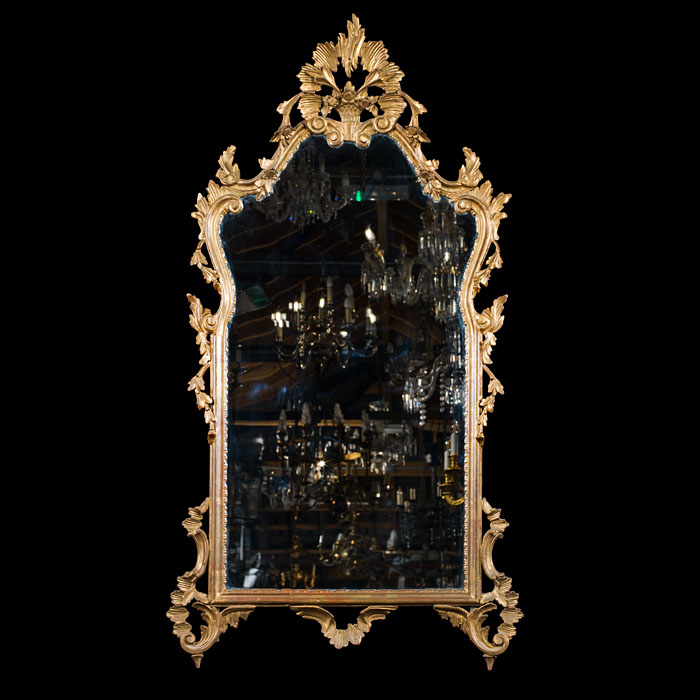 Delicate Foliate Gilt Gesso Wall Mirror 